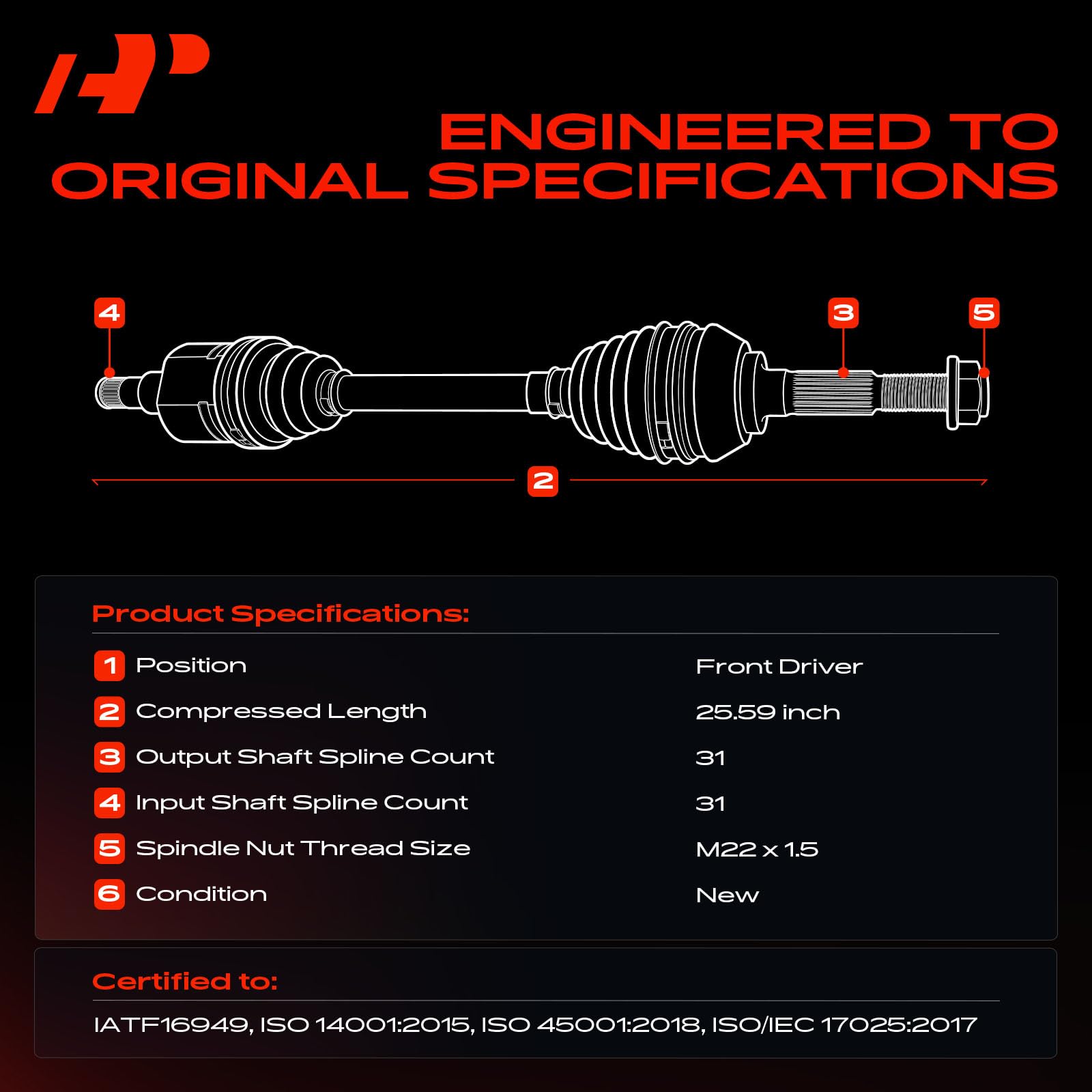 Amazon.com: A-Premium CV Axle Shaft Assembly Compatible with Mazda